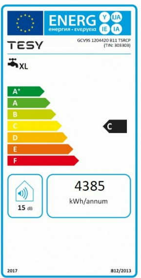Boiler Tesy Bilight GCV 9S 120, 120L, 2kW, i bardhë