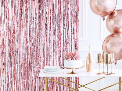 Perde dekorative PartyDeco Curtain Party Pink Gold Backdrop, 90x250cm, rozë gold