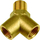 Lidhës Y bronzi për ajër, 2x 1/4" F, 1x 1/4" M, ngjyrë bronzi