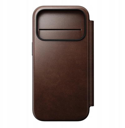 Këllëf folio Nomad Modern Horween Leather për iPhone 17 Pro, MagSafe, kafe rustik