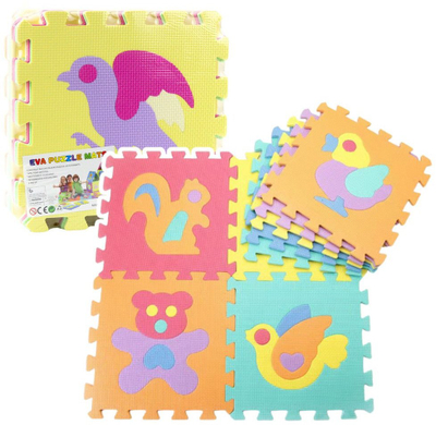 Dyshek puzzle edukativ Lean Toys Animals, 9 pjesë, shkumë EVA, shumëngjyrësh