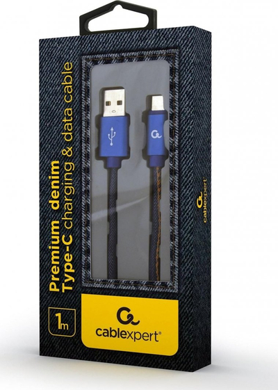 Kabllo Gembird USB- A - USB-C, 1m, e zezë/ e kaltër