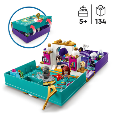 Set lodër LEGO Disney The Little Mermaid Story Book 43213, me figurina, për kalamaj