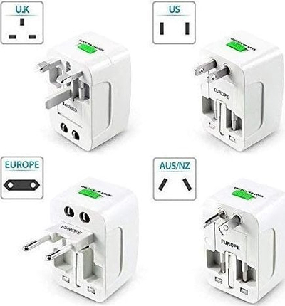 Adaptori universal udhëtimi Ecobox Power Adapter 230V, mbrojtje nga mbingarkesa, i bardhë