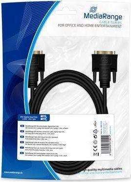 Kabllo DVI MediaRange MRCS129, 2 metra, e zezë