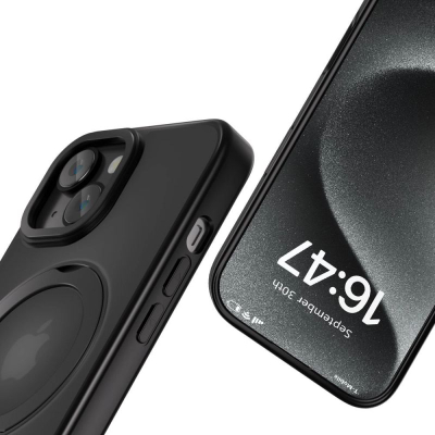 Кутија за телефон Tech-Protect Magring MagSafe, за iPhone 16E, прстен 360°, мат црна
