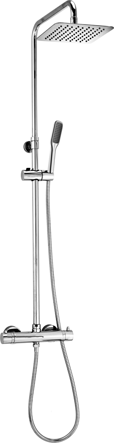 Sistem dushi termostatik Y1244/6/k-X, montim mbi faqe, me kokë dhe dush dore, krom