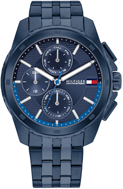 Orë dore për meshkuj Tommy Hilfiger Walker 1710622, e kaltër e errët