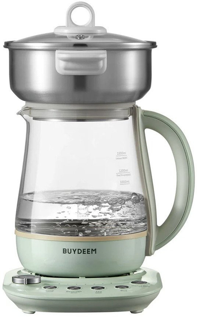 Çajnik elektrik Buydeem K1594T, 1.5L, multifunksional, jeshile Cozy Greenish
