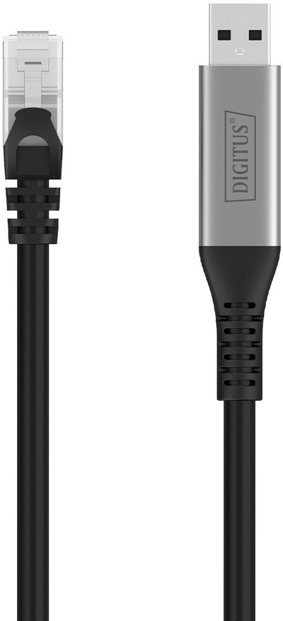 Kabllo adaptor rrjeti Digitus USB 3.2 Gen1 në RJ45, 1 Gbit/s, 10m, e zezë