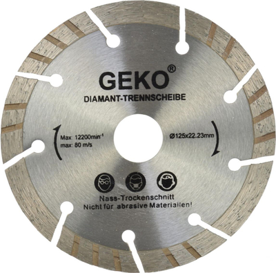 Диск за сечење со дијамант GEKO, 125mm, дупка 22.2mm