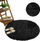 Tapet Strado Round Shaggy Rug, 120x120 cm, 3.5 cm trashësi, zi me blu