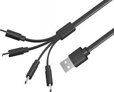 Kabllo 4n1 USB / USB-C për bateri Li-ion, 19 cm, e zezë