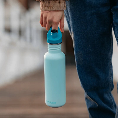Shishe uji Klean Kanteen Classic Narrow, 18oz, kapak sportiv, blu