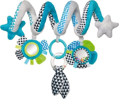 Lodër spirale pelushi për karrocë Canpol Babies Zig Zag, me aktivitete, blu