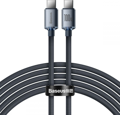 Kabllo karikimi Baseus Crystal Shine, USB C në USB C, 100W, 2m, e zezë
