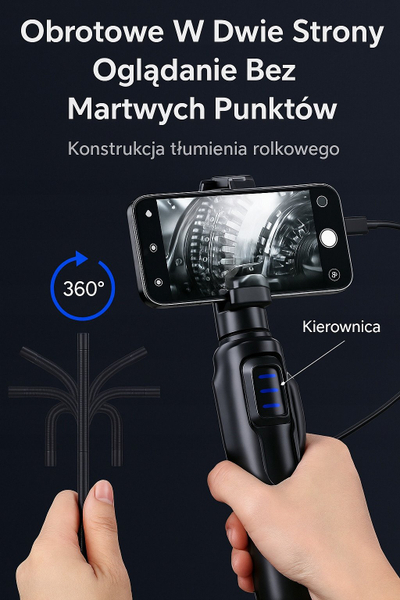 Kamerë endoskop EUROKOMP E6257, sondë 1 m, IP67, e zezë
