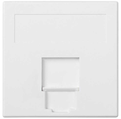 Pllakë RJ45 Simon 500 Cima, 1 port, kapak mbrojtës, e bardhë