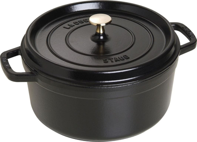 Тенџере од лиено железо Staub La Cocotte, 5.25L, за сите видови шпорети, црно