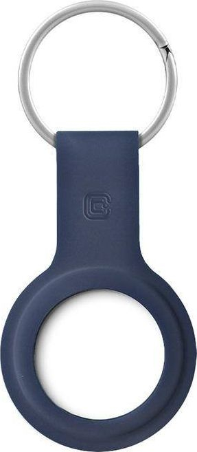 Mbajtëse Crong Silicone Case për Apple AirTag, me varëse çelsash, blu navy