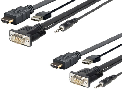 Kabllo adapter Vivolink PROHDMIMVGA5, HDMI VGA USB audio, 5 m, e zezë