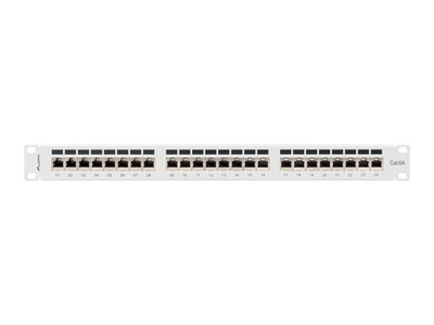 Panel patch Lanberg PPSA-1024-S, 24x RJ-45 Cat.6A, 1U 19", gri