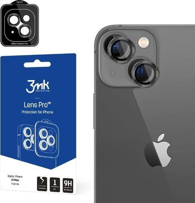 Mbrojtëse xhami për kamera 3MK Lens Protection Pro Apple iPhone 14 Plus, xham hibrid 9H, graphite