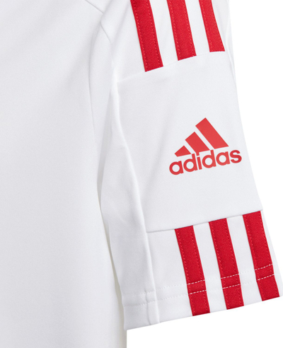 Fanellë futbolli adidas Squadra 21 Youth GN5741, AEROREADY, për kalamaj, e bardhë me të kuqe
