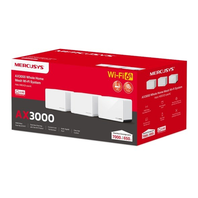 Sistem mesh WiFi Mercusys Halo H85X, AX3000, set 3 pjesë, i bardhë