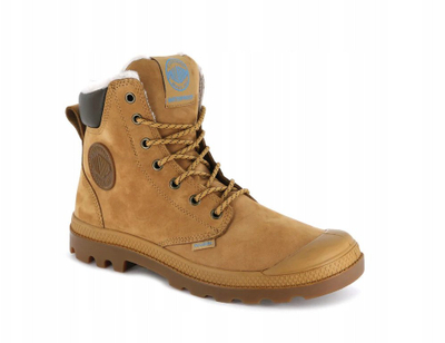 Çizme Palladium Pampa Sport Cuff WPS, lëkurë nubuck, të papërshkueshme nga uji, kafe