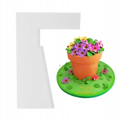Spatulë dekoruese për torta, 11.3x18.7cm, plastike, e bardhë