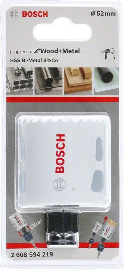 Sharrë rrethore për vrima Bosch Progressor 2608594219, 52 mm, për dru dhe metal