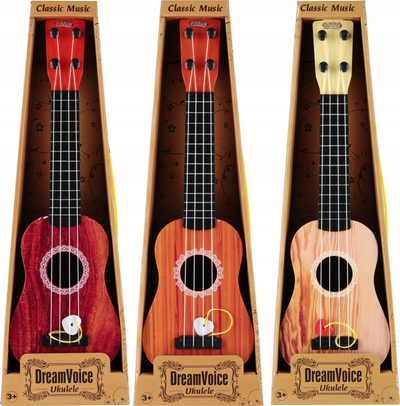 Ukulele lodër DreamVoice Classic Music, 48cm, për fëmijë 3+, shumëngjyrësh
