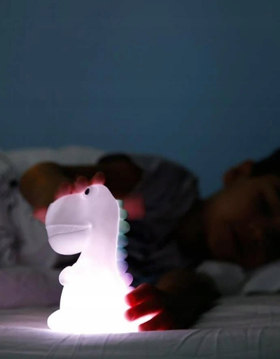 Llampë nate Dhink Dino, LED, me bateri që rikarikohet, e bardhë