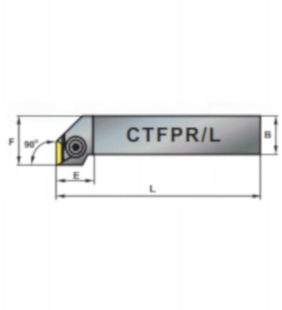 Vegël torno Pafana CTFPR 2020-16, për insert TP..1603, me kënd 90°, gri