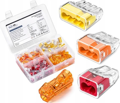 Set konektorësh të shpejtë SIMET, 120 copë, 0.5–4mm², transparent