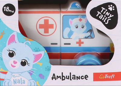 Lodër druri ambulancë TREFL Tiny Tails 61787, magnetike, me rrota