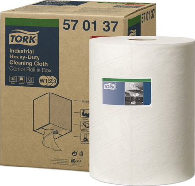 Letër pastrimi Tork Nonwoven Premium, 1-shtresore, për ndotje të rëndë, e bardhë