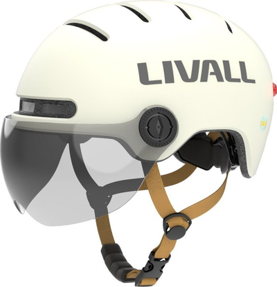 Helmetë biçiklete Livall L23, 54–58 cm, me LED dhe SOS, e bardhë