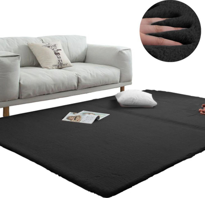 Tapet Strado Room Rug Rabbit, 200x200 cm, antialergjik, i zi