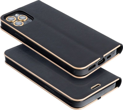 Kupë telefoni Vennus Book Futera për iPhone SE 2022, lëkurë ekologjike, me magnet, e zezë