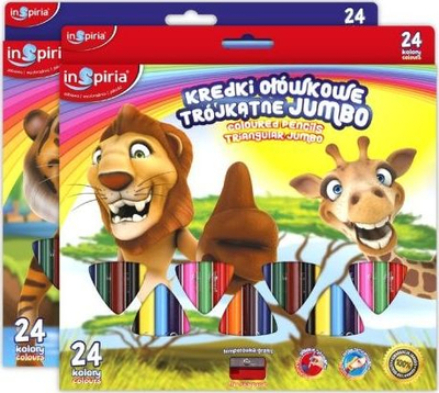 Lapsa me ngjyra InSpiria Triangular Jumbo, 24 ngjyra, trekëndorë, shumëngjyrësh