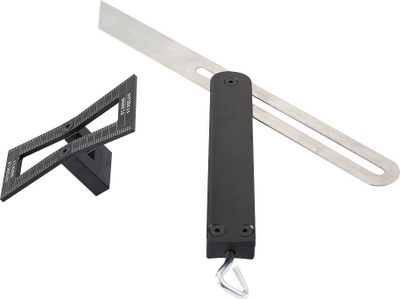 Matës këndesh Neo Square Adjustable, çelik inox dhe alumin, shabllon rregullues për dru, gri