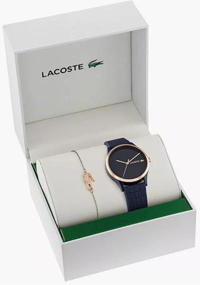 Set Lacoste Crocodile 2070020 Orë dore për femra + Byzlyk