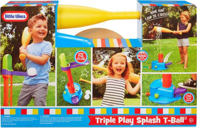 Set bejzbolli për kalamaj Little Tikes 3 in 1 Triple Splash T Ball, me 3 topa