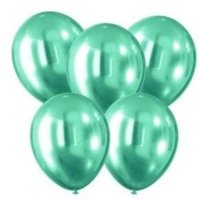 Balona dekorative Green Chrome Effect, 30cm, 5 copë, jeshile