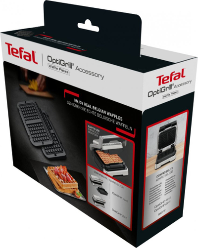 Pjata waffle Tefal XA730810 OptiGrill, pajisje belge, jo-ngjitëse, e zezë