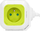 Zgjatës Cube 4 dalje me 2x USB, kabllo 1.4 m, lime