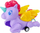 Lodër unicorni me litar për ta tërheq, Mega Creative 490304, me drita, 12 cm, shumëngjyrëshe