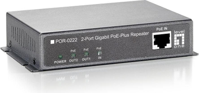 Përsëritës rrjeti PoE LevelOne 552050, 2 porta, i zi